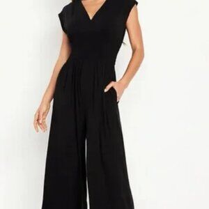 Old Navy Waist-Defined Shirred Jumpsuit in Large Tall